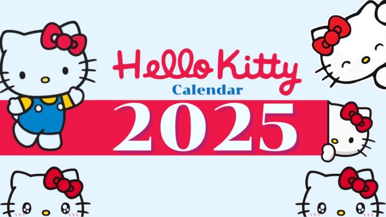 12 Month Free Printable Hello Kitty Calendar 2025 Calendar 2025
