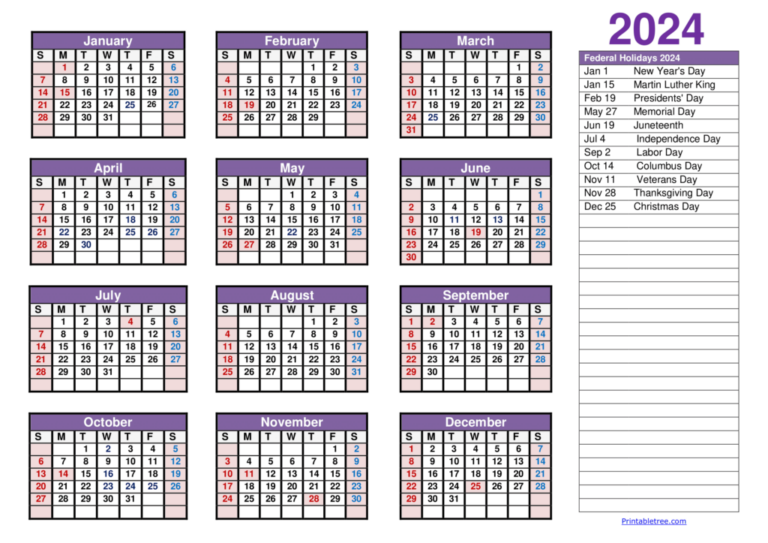 2024 Calendar Printable Free Pdf One Page Pdf Mala Tallia