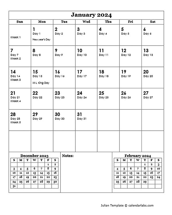2024 Calendar With Julian Dates Free Printable Templates PAITO WARNA