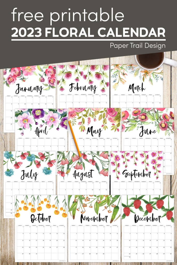 2024 Floral Printable Calendar Pages 2024 Calendar 2024 Aesthetic