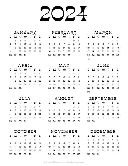 2024 Printable Calendar One Page Pdf Shell Donielle