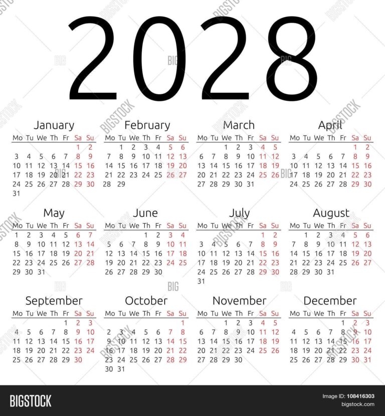2028 Calendar Printable Free