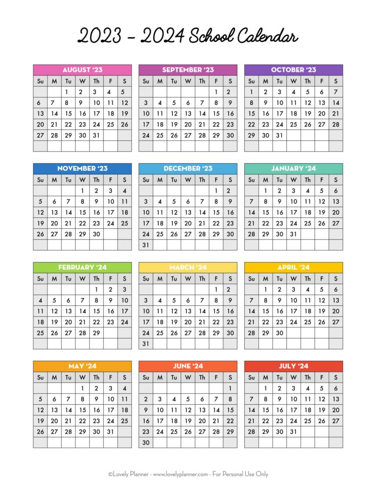 Free Printable 2023 2024 Academic Calendar Template Calendar 2024 