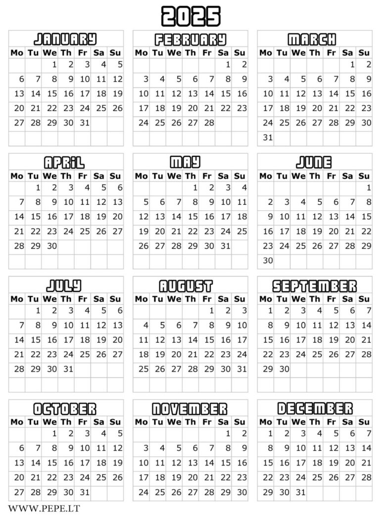 Free Printable Coloring Calendar For Adults 2025 Starla C Gregoire