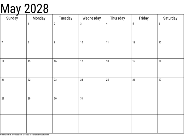 March 2028 Calendar Handy Calendars