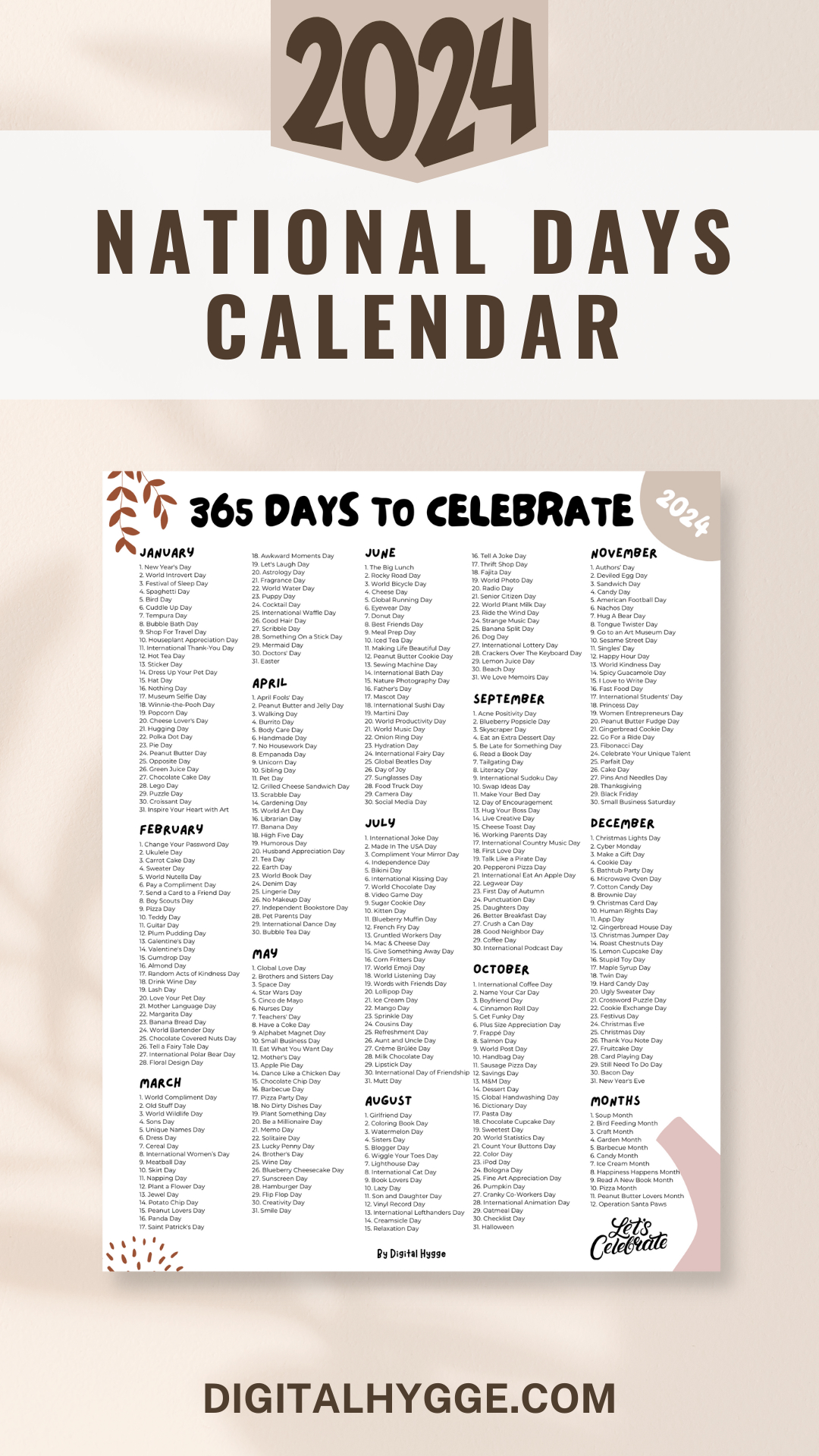 National Day Calendar 2024 Printable Calendar 2024 Printable 