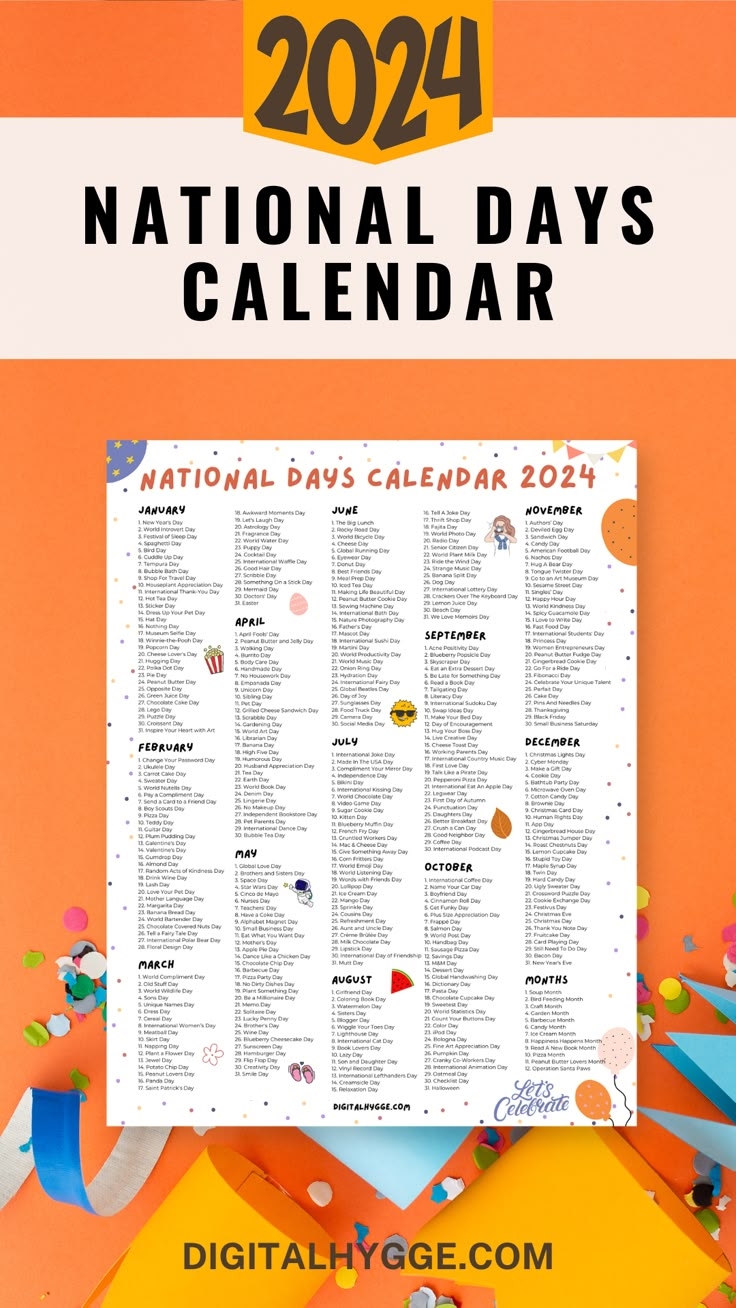 National Days And Holidays 2024 Printable PDF