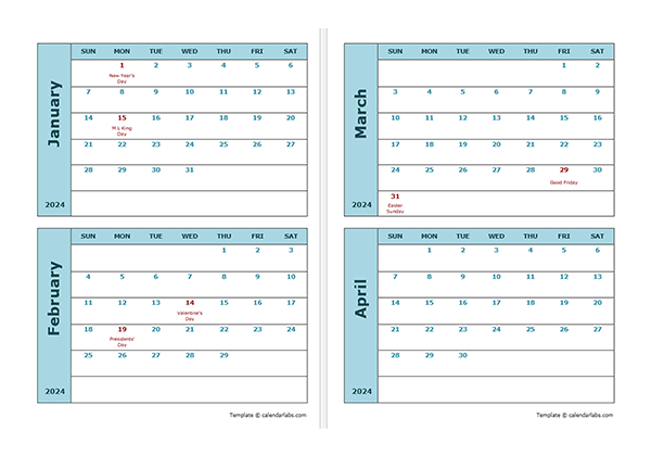 Printable Calendar 2 Months Per Page 2024 Templates Aile Lorene