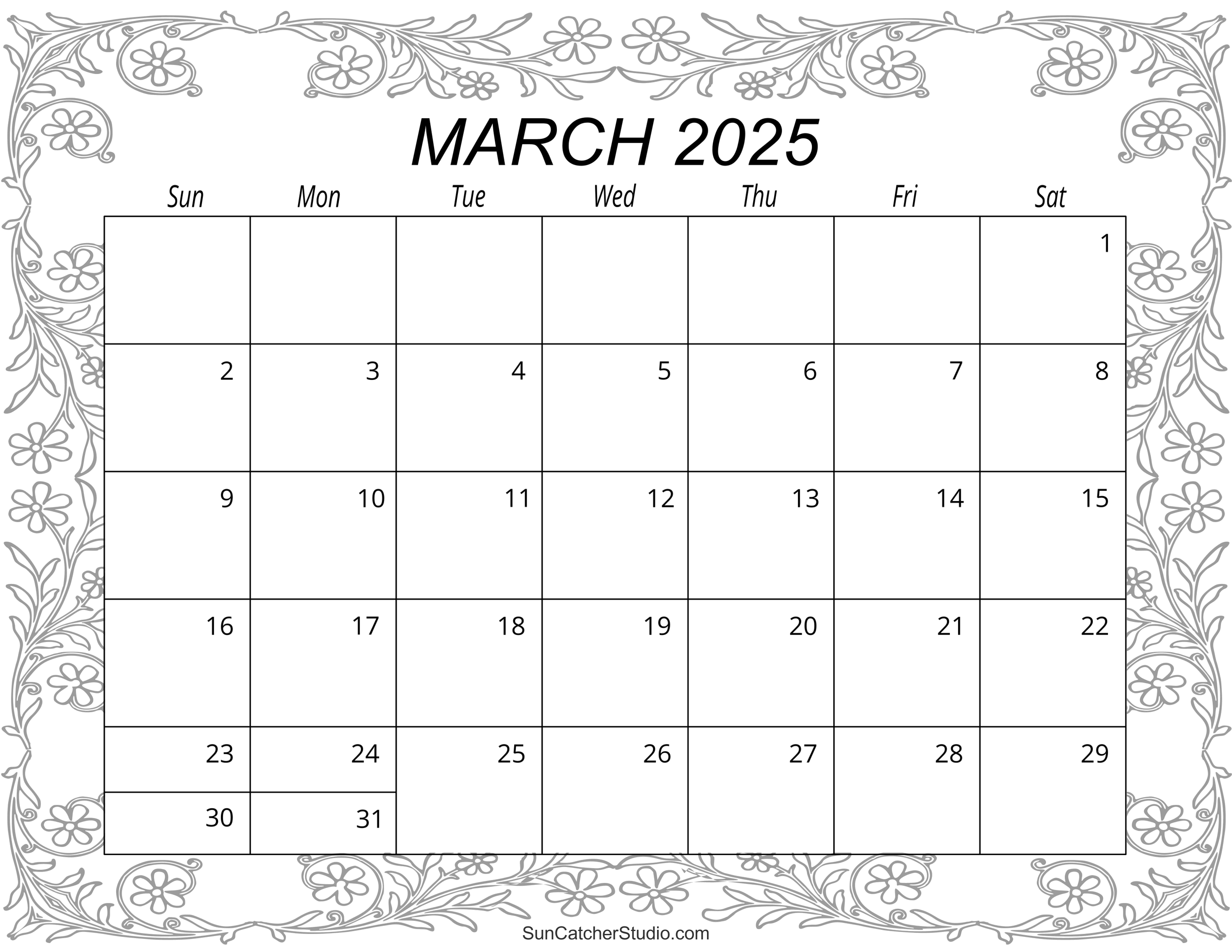 Printable Calendar 2025 Monthly March Ladan Sadie