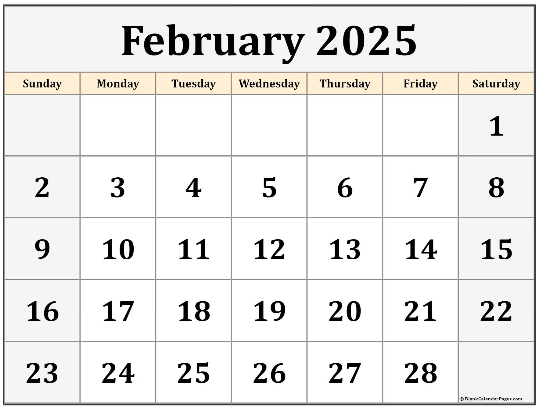 Printable Calendar Feb 2025 Free Printable Calendar Brian M Spada