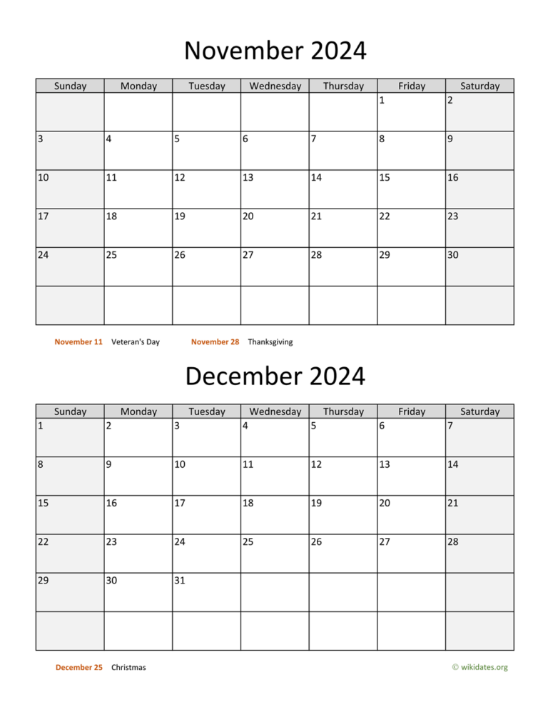 Printable Calendar For November And December 2025 Lupita Leclerc