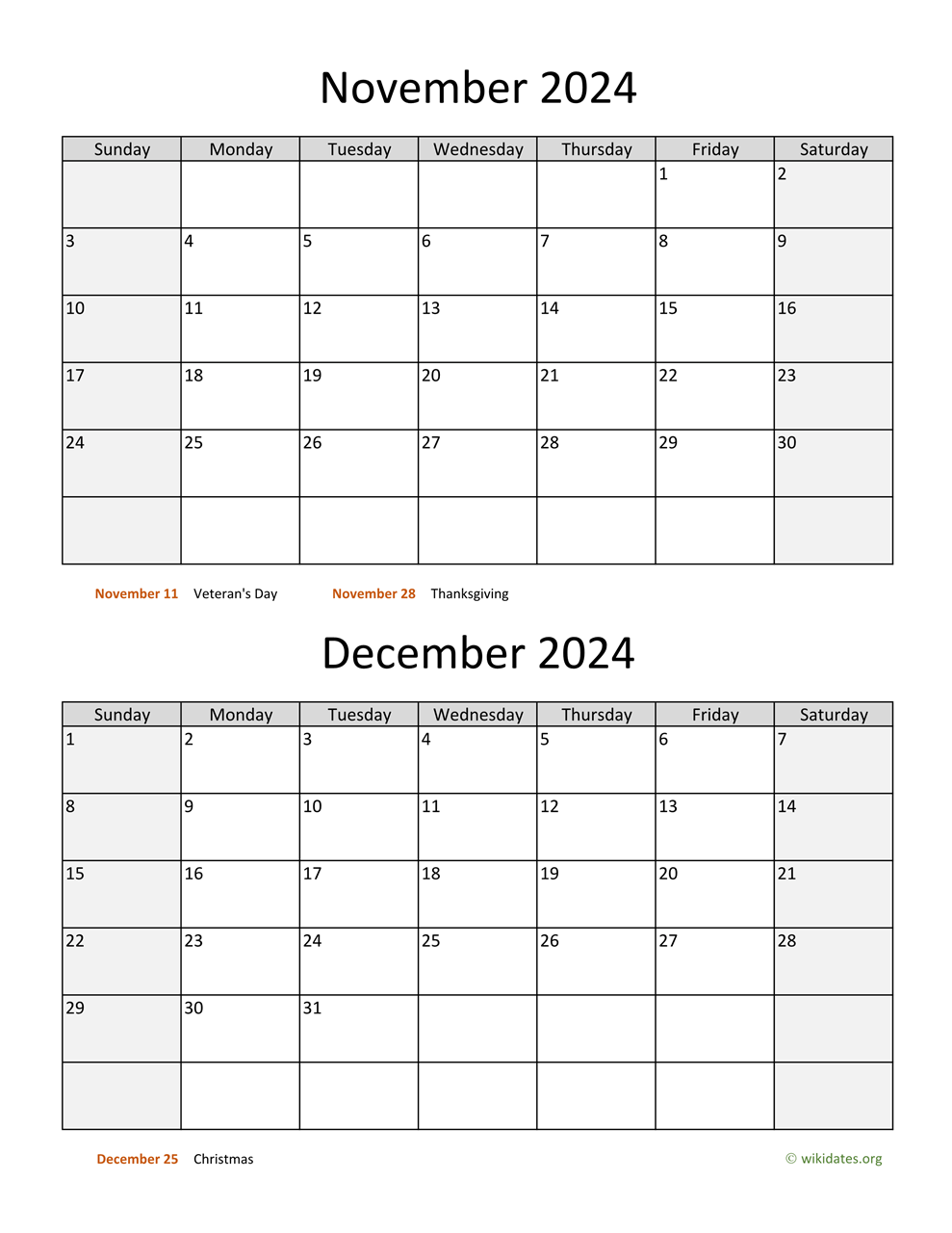 Printable Calendar For November And December 2025 Lupita Leclerc