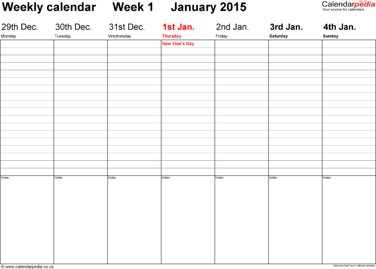 Schedule Emplate Free Printable Weekly Appointment Calendar Pages 