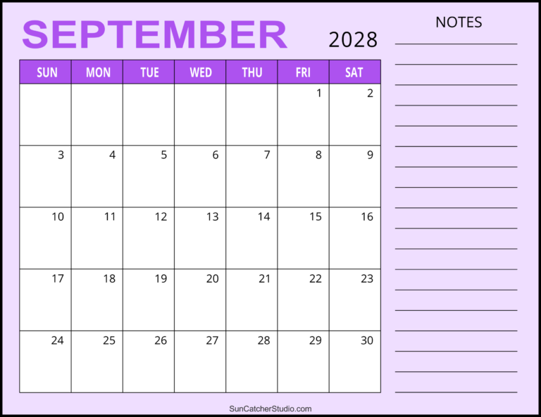 September 2028 Calendar Free Printable Free Printables Monograms 